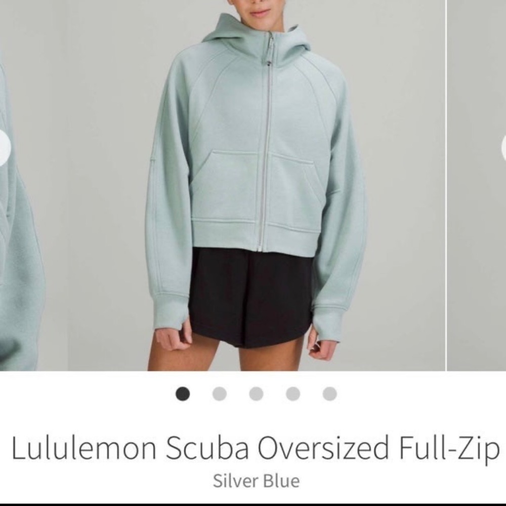 Lululemon Scuba Oversized Full Zip Silver Blue XS/S